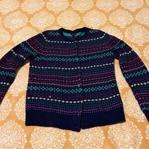 Vibrant multicolored knit wool cardigan